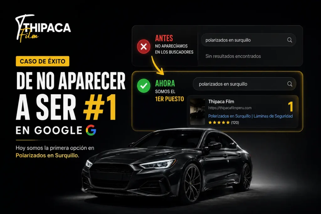 Rediseño web corporativo de Thipacafilm posicionado en el Puesto uno de Google en Surquillo.