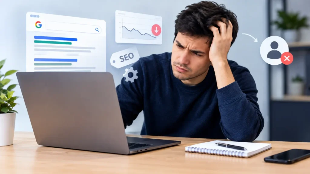 Análisis y auditoría de posicionamiento orgánico SEO para páginas web corporativas sin visitas ni clientes - Cristhian Estudio.